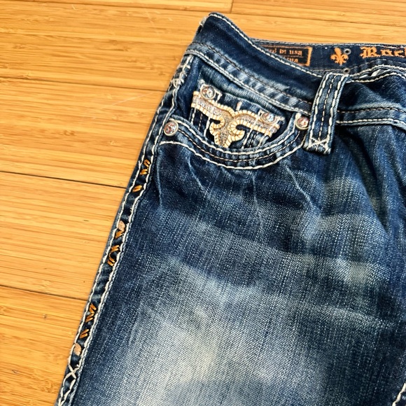 Rock Revival Angie Capri Washed Navy Blue Jeans Size 27 - Picture 7 of 11